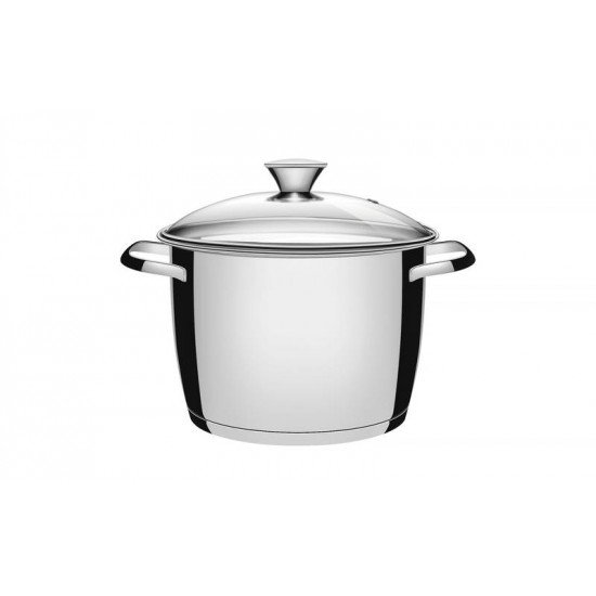 CALDEIRAO ALLEGRA EM ACO INOX COM FUNDO TRIPLO E TAMPA DE VIDRO 20 CM 4,4 L TRAMONTINA