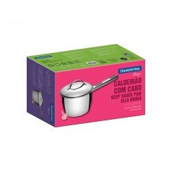 CALDEIRAO ALLEGRA EM ACO INOX COM FUNDO TRIPLO 16 CM 2,1 L TRAMONTINA