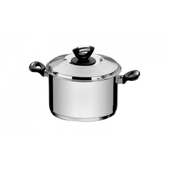 CALDEIRAO SOLAR BAQUELITE EM ACO INOX FUNDO TRIPLO TAMPA ALCAS DE BAQUELITE 20 CM 4,6 L TRAMONTINA