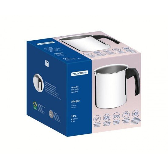 FERVEDOR TRAMONTINA ALLEGRA EM AÇO INOX E CABO DE BAQUELITE 12 CM 1,4 LITROS