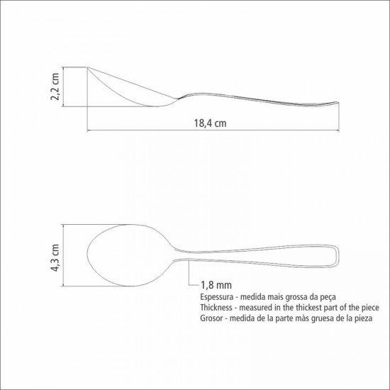 COLHER DE MESA TRAMONTINA MARESIAS EM AÇO INOX