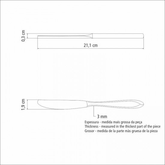 FACA DE MESA TRAMONTINA LAGUNA EM AÇO INOX