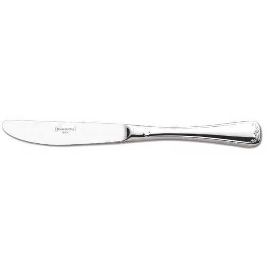 FACA DE MESA SEVILHA EM ACO INOX ACABAMENTO ALTO BRILHO DETALHES EM ALTO RELEVO NO CABO TRAMONTINA