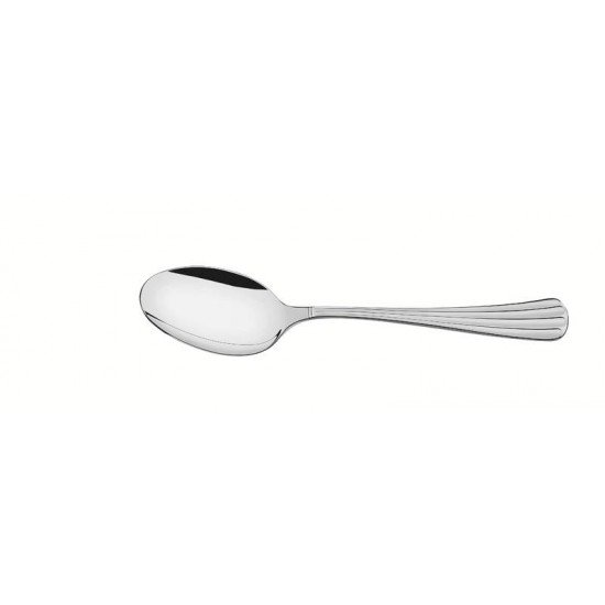 COLHER PARA SOBREMESA TRAMONTINA VIENA EM AÇO INOX ACABAMENTO ALTO BRILHO COM DETALHES EM ALTO RELEVO NO CABO