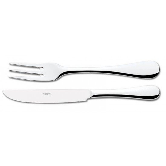 TALHERES TRINCHANTE PARA CARNE ACO INOX COM REVESTIMENTO DE PRATA TRAMONTINA