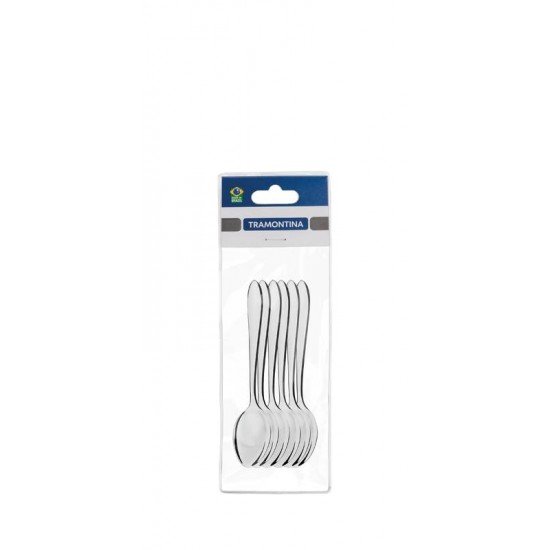 COLHER PARA SOBREMESA SATRI EM ACO INOX 6 PECAS TRAMONTINA