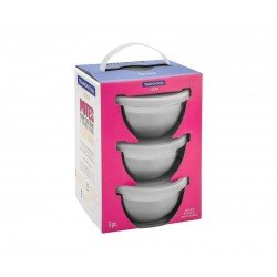 JOGO DE POTES FREEZINOX EM ACO INOX COM TAMPA DE PLASTICO 3 PECAS TRAMONTINA