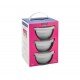 JOGO DE POTES FREEZINOX EM ACO INOX COM TAMPA DE PLASTICO 3 PECAS TRAMONTINA