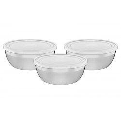 JOGO DE POTES FREEZINOX EM ACO INOX COM TAMPA DE PLASTICO 3 PECAS TRAMONTINA