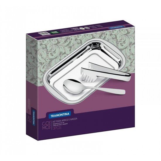 KIT PARA MASSA COSMOS EM ACO INOX 3 PECAS TRAMONTINA