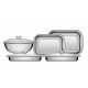 KIT PARA ASSAR E SERVIR ACO INOX COM TAMPA DE VIDRO 5 PC TRAMONTINA