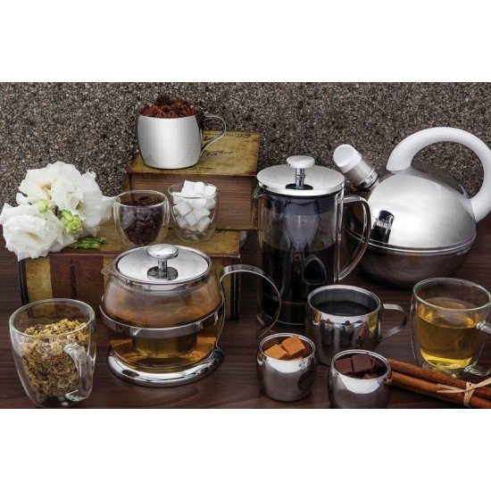 CONJUNTO DE XICARAS INOX PARA CAFE ACABAMENTO BRILHO SEM ALCA 2 PECAS TRAMONTINA