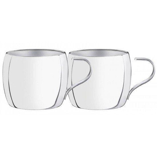 CONJUNTO DE XICARAS INOX PARA CHA E CAPUCCINO ACABAMENTO BRILHO 2 PECAS TRAMONTINA