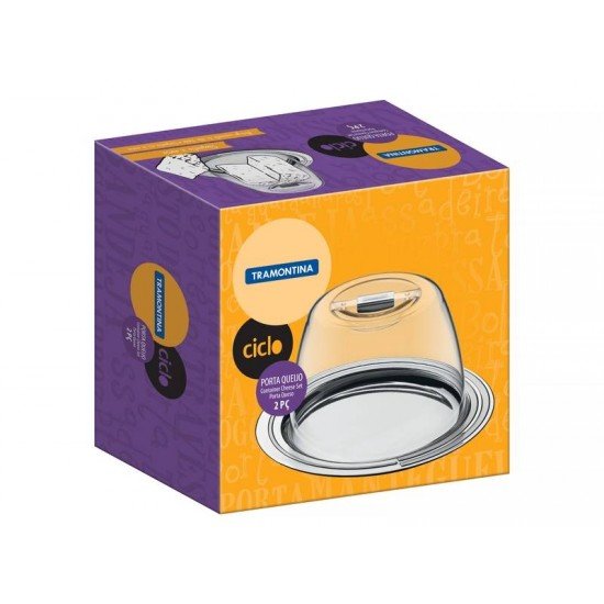 PORTA-QUEIJO CICLO EM ACO INOX 20 CM 2 PECAS TRAMONTINA