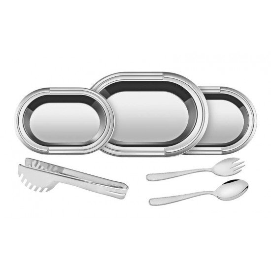 KIT PARA SERVIR CICLO EM ACO INOX 6 PECAS TRAMONTINA