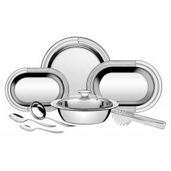 KIT PARA SERVIR CICLO EM ACO INOX 8 PECAS TRAMONTINA