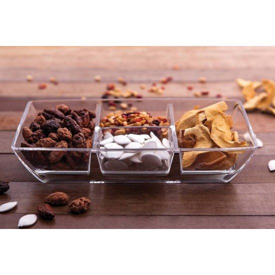 PETISQUEIRA LAPIDAR EM CRISTAL COM 4 DIVISORIAS TRAMONTINA