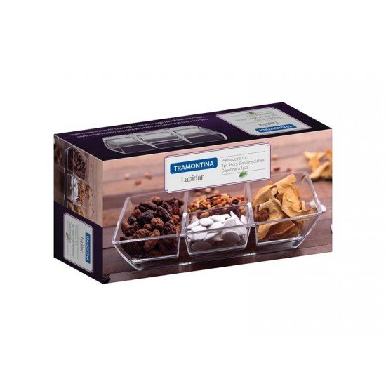 PETISQUEIRA LAPIDAR EM CRISTAL COM 4 DIVISORIAS TRAMONTINA