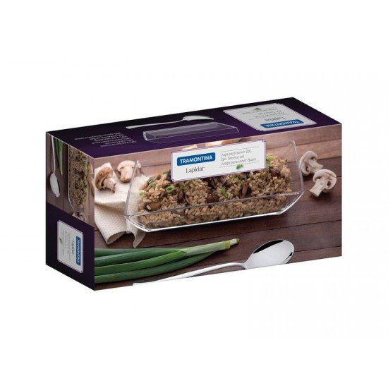 JOGO PARA SERVIR EM CRISTAL COM COLHER EM ACO INOX 2 PECAS TRAMONTINA