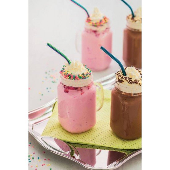 JOGO DE CANUDO INFANTIL AZUL EM ACO INOX COM ESCOVA 2 PECAS TRAMONTINA