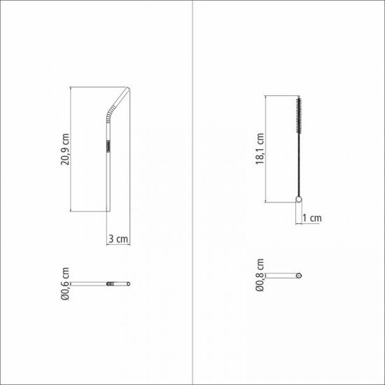 JOGO DE CANUDO INFANTIL AZUL EM ACO INOX COM ESCOVA 2 PECAS TRAMONTINA