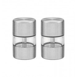 CONJUNTO DE MOEDORES PARA SAL E PIMENTA AÇO INOX E ACRÍLICO C/ MOINHO EM CERÂMICA 2 PEÇAS TRAMONTINA