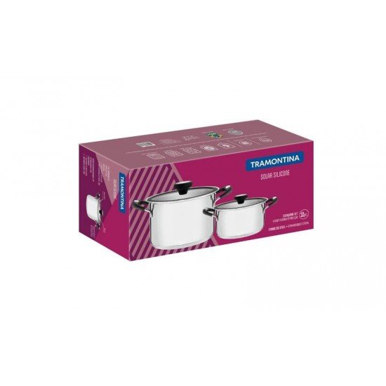JOGO DE PANELAS ACO INOX 2 PC TRAMONTINA