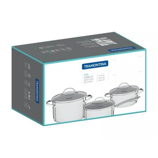 JOGO DE PANELAS ACO INOX 3 PC TRAMONTINA