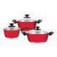JOGO DE PANELAS ACO INOX PINTURA EXTERNA EM POLIESTER SILICONADO 3 PC TRAMONTINA