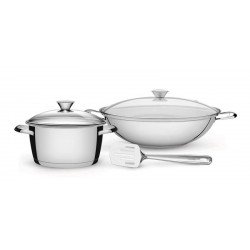 JOGO DE PANELAS ACO INOX COM FUNDO TRIPLO 3 PC TRAMONTINA