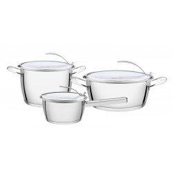 JOGO DE PANELAS ACO INOX COM FUNDO TRIPLO 3 PC TRAMONTINA