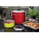 JOGO COZI-PASTA DUO COLOR VERMELHO EM ACO INOX FUNDO TRIPLO 2 PECAS 24 CM TRAMONTINA