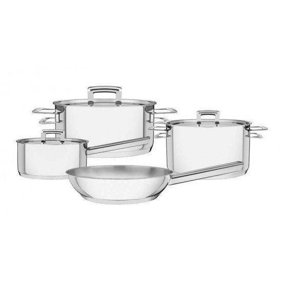 JOGO DE PANELAS ACO INOX COM FUNDO TRIPLO 4 PC TRAMONTINA