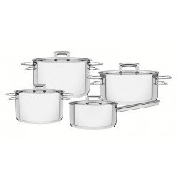 DISPLAY 16 PEÇAS DE PANELAS AÇO INOX BRAVA COM FUNDO TRIPLO TRAMONTINA