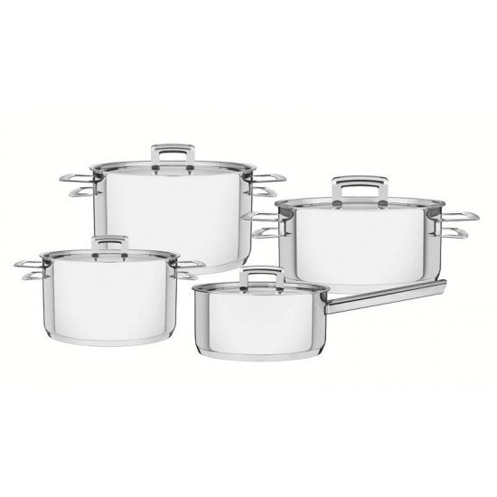 DISPLAY 16 PEÇAS DE PANELAS AÇO INOX BRAVA COM FUNDO TRIPLO TRAMONTINA