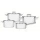 DISPLAY 16 PEÇAS DE PANELAS AÇO INOX BRAVA COM FUNDO TRIPLO TRAMONTINA