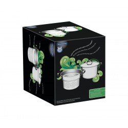 JOGO COZI-PASTA DUO SILICONE EM ACO INOX FUNDO TRIPLO COM ALCAS SILICONE 2 PECAS 24 CM TRAMONTINA