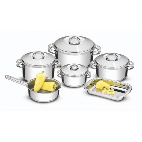 JOGO DE PANELAS SOLAR EM ACO INOX FUNDO TRIPLO 6 PECAS TRAMONTINA