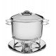 RECHAUD SOLAR EM ACO INOX FUNDO TRIPLO COM FOGAREIRO E TAMPA DE INOX 7,8 L TRAMONTINA