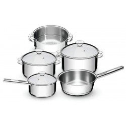 JOGO DE PANELAS SOLAR EM ACO INOX FUNDO TRIPLO 5 PECAS TRAMONTINA