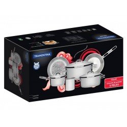 JOGO DE PANELAS SOLAR EM ACO INOX FUNDO TRIPLO 6 PECAS TRAMONTINA