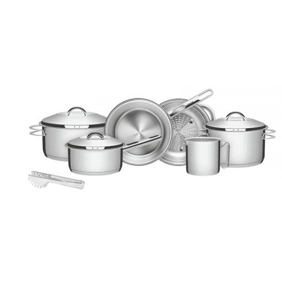 JOGO DE PANELAS SOLAR EM ACO INOX FUNDO TRIPLO 6 PECAS TRAMONTINA