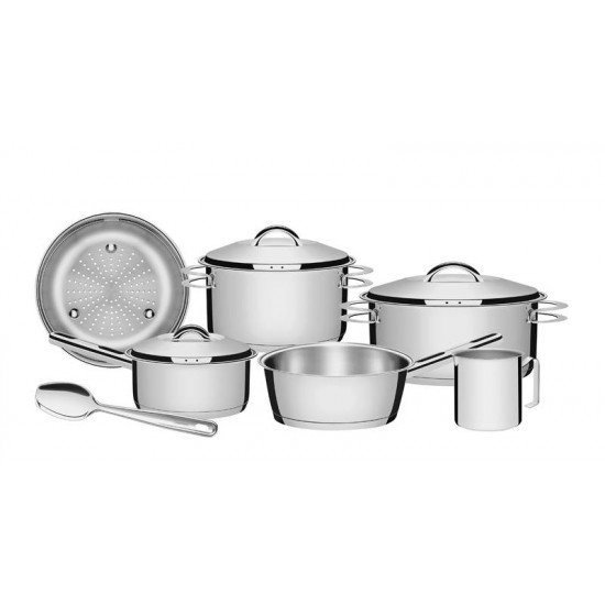 JOGO DE PANELAS ACO INOX COM FUNDO TRIPLO 7 PC TRAMONTINA