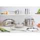 JOGO DE PANELAS ACO INOX COM FUNDO TRIPLO 7 PC TRAMONTINA