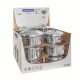 DISPLAY 12 PEÇAS DE PANELAS AÇO INOX COM FUNDO TRIPLO TRAMONTINA