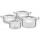 JOGO DE PANELAS ACO INOX COM FUNDO TRIPLO 4 PC TRAMONTINA