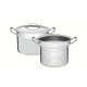 JOGO COZI-PASTA TRAMONTINA PROFESSIONAL EM AÇO INOX FUNDO TRIPLO COM TAMPA PLANA DETALHE SATINADO 2 PEÇAS 20 CM