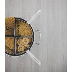COZI-PASTA PROFESSIONAL EM ACO INOX COM 4 DIVISORIAS 30 CM 13,5 L TRAMONTINA