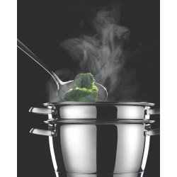 CUSCUZEIRA ALLEGRA EM ACO INOX COM FUNDO TRIPLO 2 PECAS TRAMONTINA