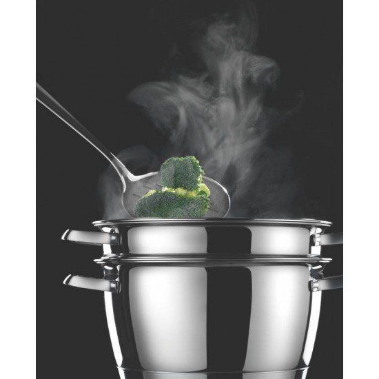 CUSCUZEIRA ALLEGRA EM ACO INOX COM FUNDO TRIPLO 2 PECAS TRAMONTINA